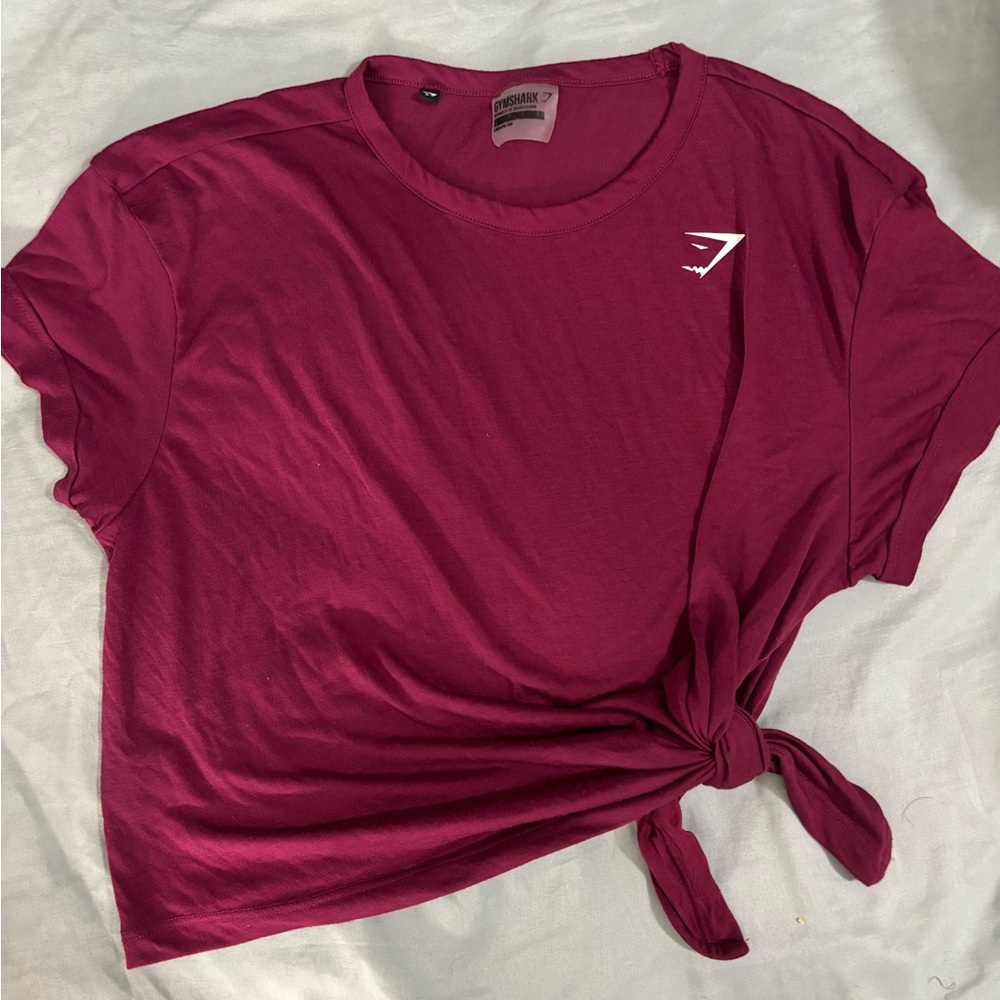 Gymshark Red Tie Front Short Sleeve T-Shirt